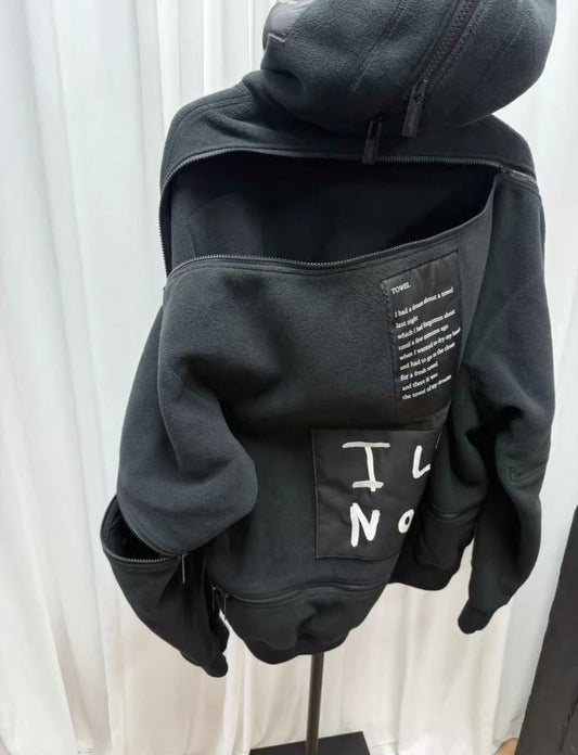 TAKAHIROMIYASHITATheSoloist. AW19 "Balloon" Deconstructed Fleece Hoodie
