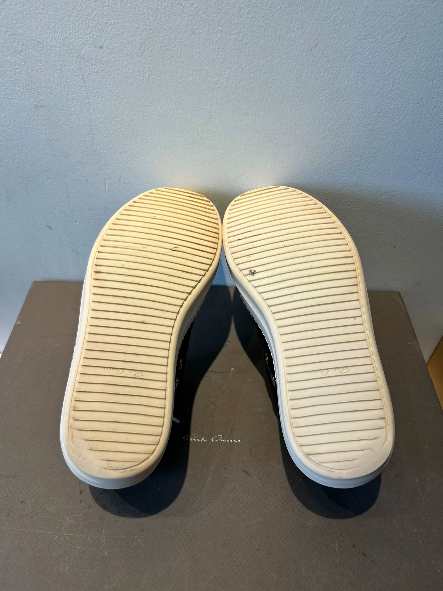 Rick Owens Mainline Leather Low-Top "Ramones" Sneakers
