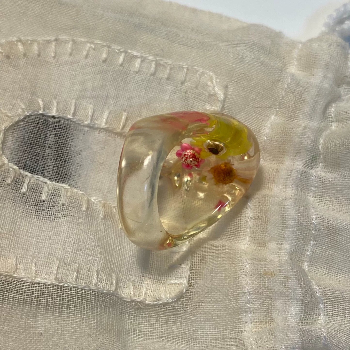 Undercover AW04 "But Beautiful" Floral Skull Resin Ring