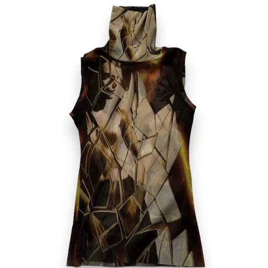 Vintage Jean Paul Gaultier 90s "Shattered Glass" Mesh Top