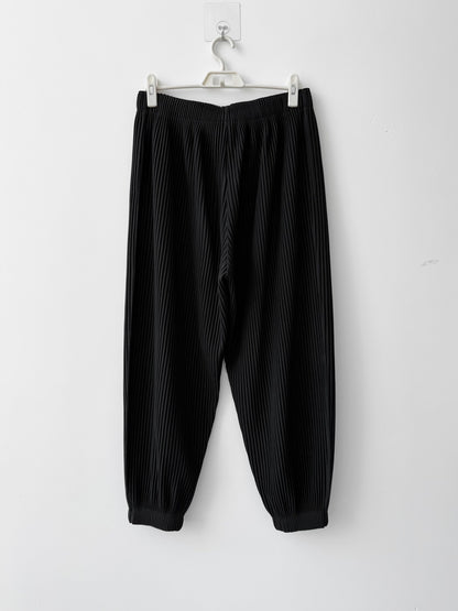 Homme Plissé Issey Miyake Pleated Lantern Trousers  Black