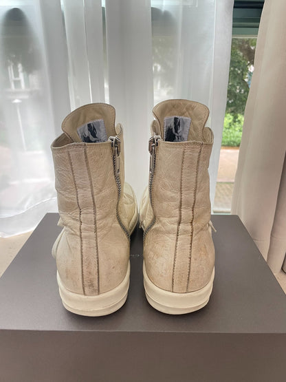 Rick Owens Mainline "Milk" Deer Leather Ramones High-Tops