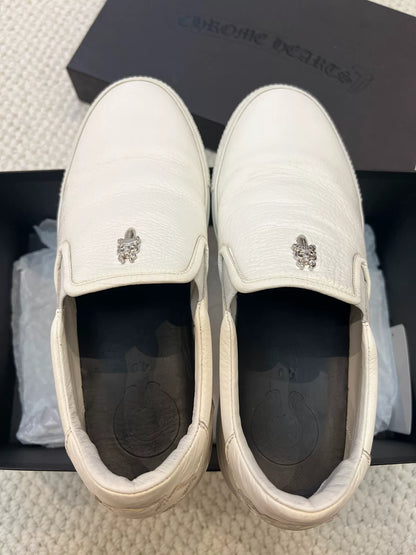 Chrome Hearts Leather Putch Dagger Slip-on Snwaker White