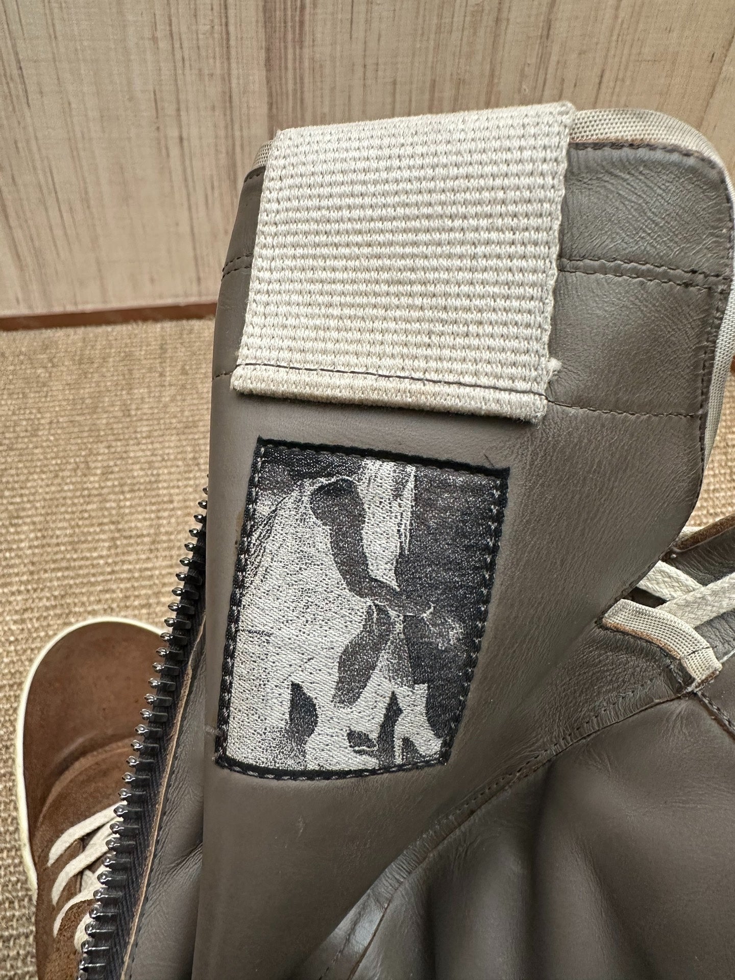 Rick Owens Mainline "Cargobasket" High-Top Sneakers (Brown)